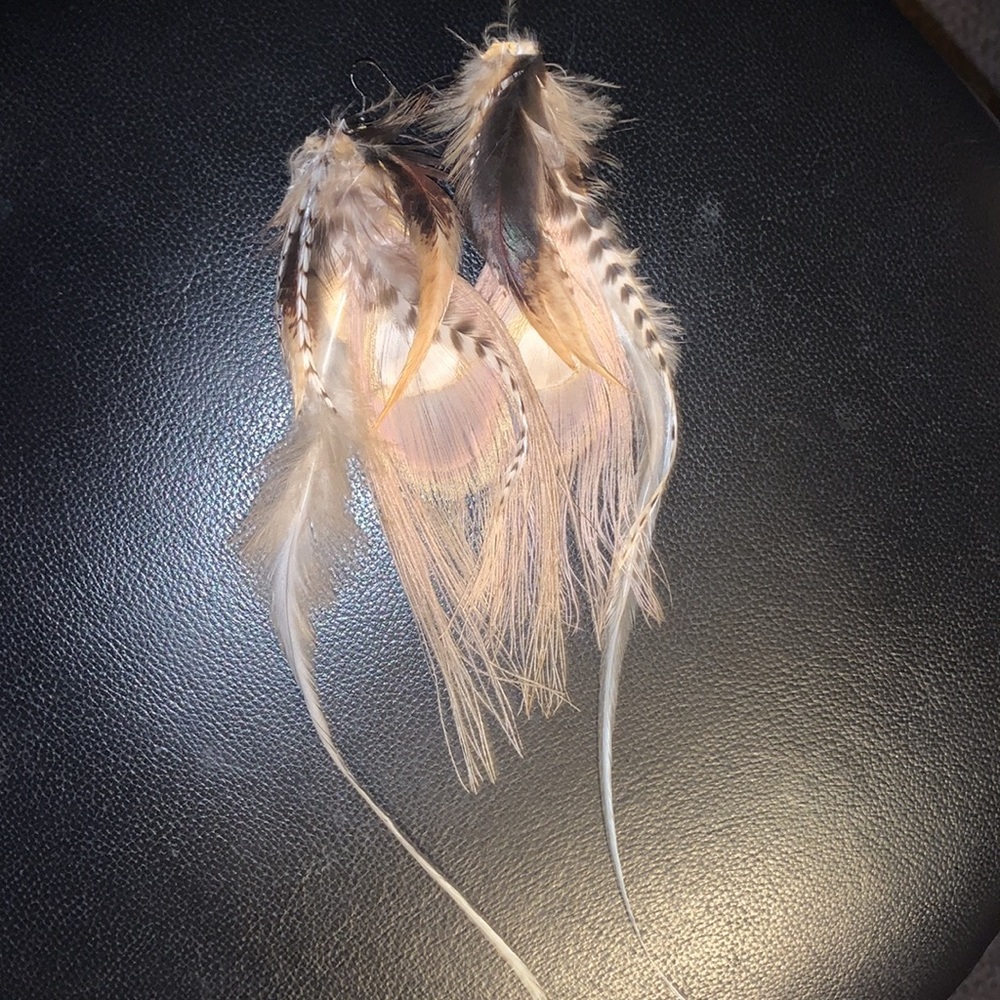 Peacock Feather XL Leather Earrings